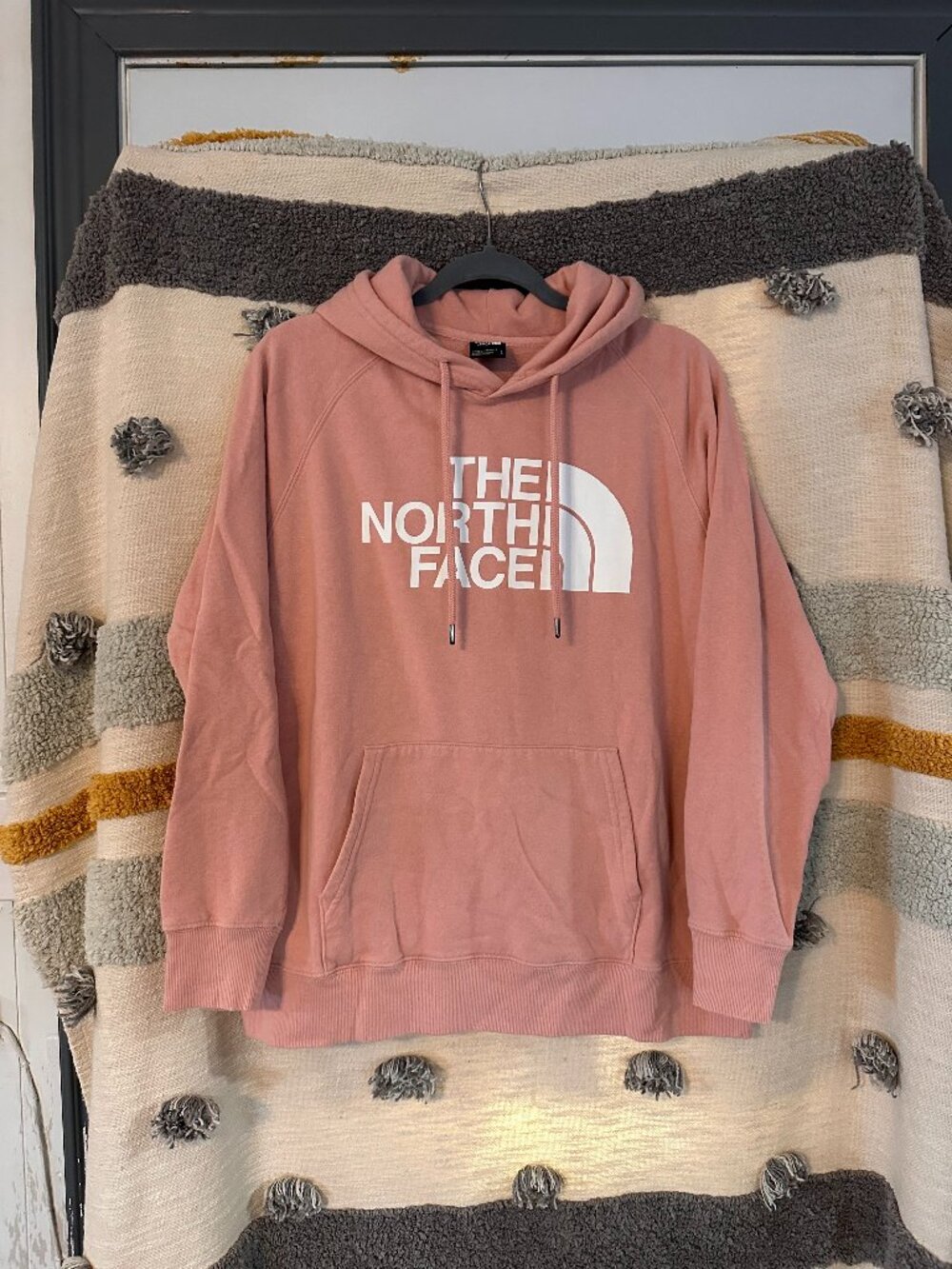 The North Face Half Dome Pullover Hoodie Rose Pink White Logo - L